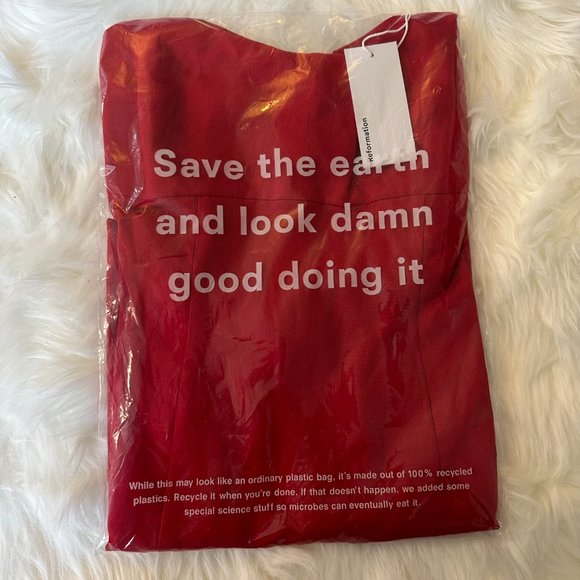 Reformation Isha Linen Dress in Cherry - Picture 9 of 15